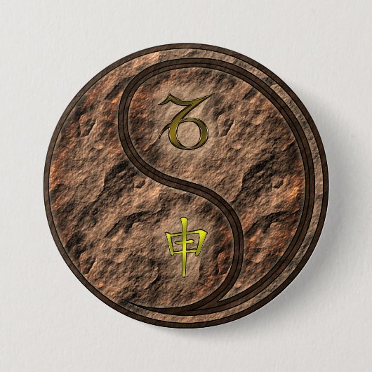 Steinbock & Erd-Affe Button (Vorderseite)