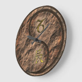 Steinbock & Erde-Drache Große Wanduhr (Winkel)