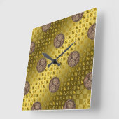 Steinbock & Erde-Drache Quadratische Wanduhr (Winkel)