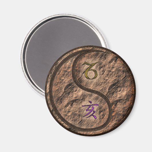 Steinbock & Erde Eber Magnet (Vorderseite/Rückseite)