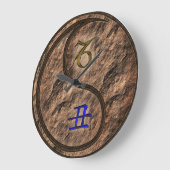 Steinbock & Erde Ochse Große Wanduhr (Winkel)
