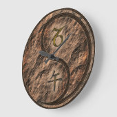 Steinbock & Erde Pferd Große Wanduhr (Winkel)