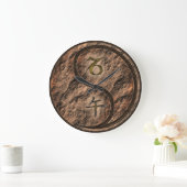 Steinbock & Erde Pferd Große Wanduhr (Zuhause)