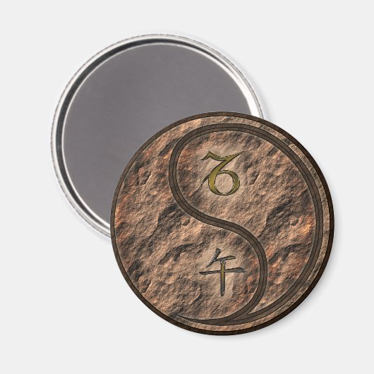 Steinbock & Erde Pferd Magnet (Vorderseite/Rückseite)