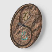 Steinbock & Erde Schlange Große Wanduhr (Winkel)