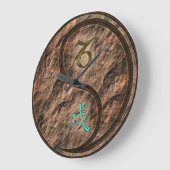 Steinbock & Erdhund Große Wanduhr (Winkel)