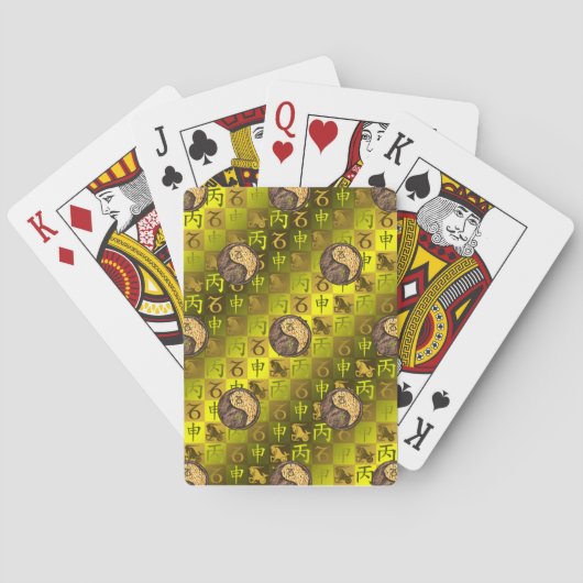 Steinbock & Feuer-Affe Spielkarten (Rückseite)