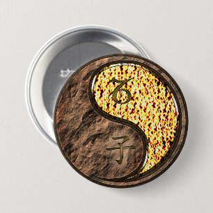 Steinbock & Feuer-Ratte Button