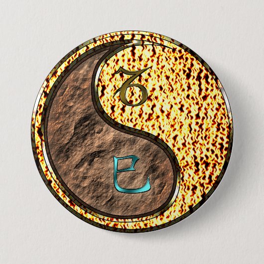 Steinbock & Feuer Schlange Button (Vorderseite)
