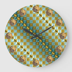 Steinbock & Feuer Schlange Große Wanduhr