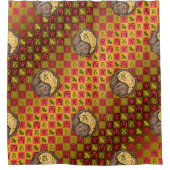 Steinbock & Feuer Tiger Duschvorhang (Vorderseite)