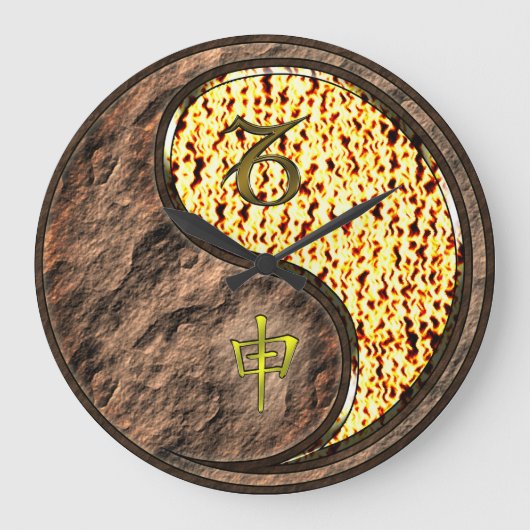 Steinbock & Feueraffe Große Wanduhr (Vorderseite)
