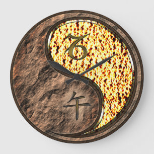 Steinbock & Feuerpferd Große Wanduhr