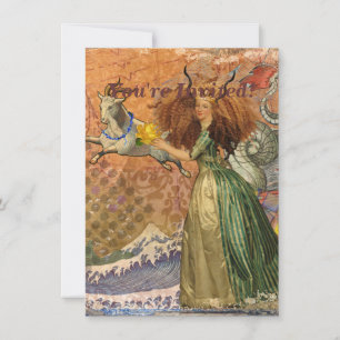 Steinbock-Frau Ziege Whimsical Spaß Einladung