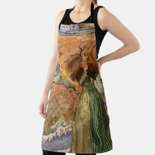 Steinbock-Frau Ziege Whimsical Spaß Schürze