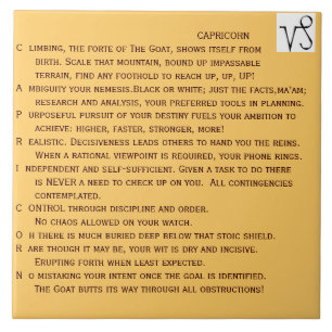 STEINBOCK-Gedicht auf Keramikfliese