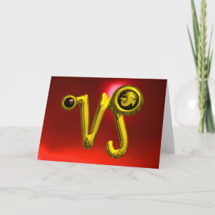 Steinbock Gold Sternzeichen Geburtstags-Schmuck, R Karte