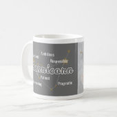 Steinbock Graue Aquarell Astrologie Sternzeichen Kaffeetasse (Vorderseite Links)