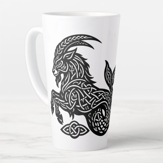 Steinbock — Heimgesuchte Tinte Zodiak Steinbock‑Fi Milchtasse (Linke Ecke)