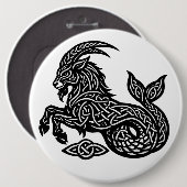 Steinbock — Heiße Tinte Zodiak Ziege‑Fisch Button (Vorne & Hinten)