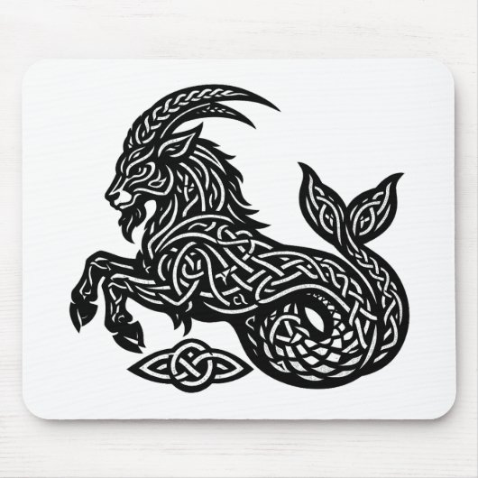 Steinbock — Heiße Tinte Zodiak Ziege‑Fisch Mousepad (Vorne)