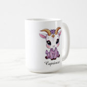 Steinbock-Himmels-Zodiak-Tasse - Rosa Seebock Kaffeetasse (VorderseiteRechts)
