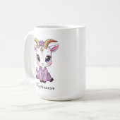 Steinbock-Himmels-Zodiak-Tasse - Rosa Seebock Kaffeetasse (Vorderseite Links)