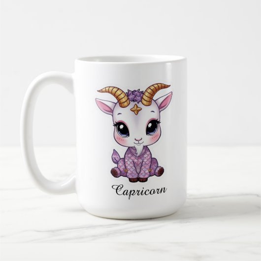 Steinbock-Himmels-Zodiak-Tasse - Rosa Seebock Kaffeetasse (Links)