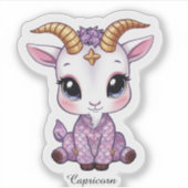 Steinbock Himmelssternzeichen Aufkleber - Rosa Mee (Vorderseite)