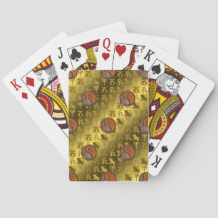 Steinbock & Holz-Drache Spielkarten
