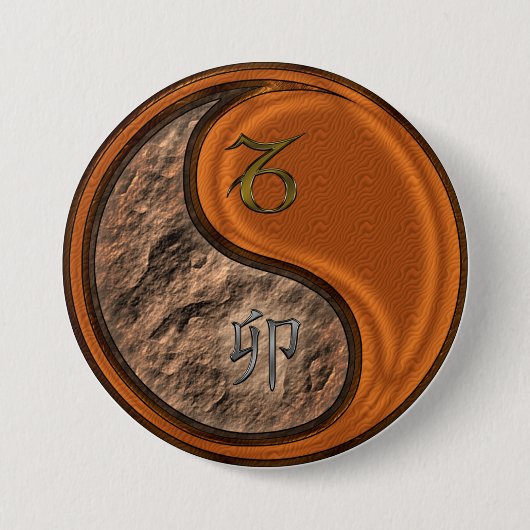 Steinbock & Holz Kaninchen Button (Vorderseite)