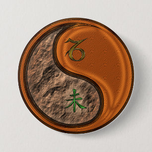Steinbock & Holz Ziege Button
