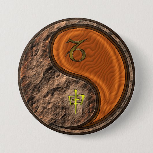 Steinbock & Holzaffe Button (Vorderseite)