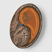 Steinbock & Holzpferd Große Wanduhr (Winkel)