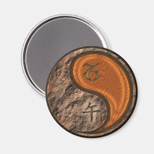 Steinbock & Holzpferd Magnet (Vorderseite/Rückseite)