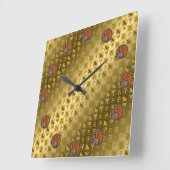 Steinbock & Holzratte Quadratische Wanduhr (Winkel)
