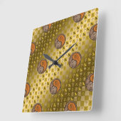 Steinbock & Holzratte Quadratische Wanduhr (Winkel)