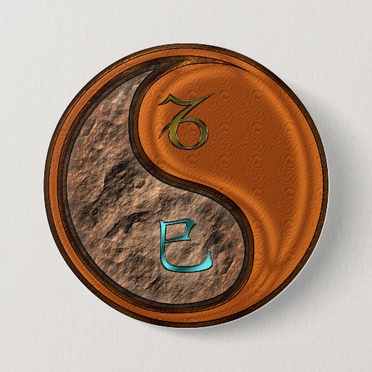 Steinbock & Holzschlange Button (Vorderseite)