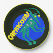 Steinbock-Horoskop-Zeichen-Tierkreis-Papier-Teller Pappteller (Vorderseite)