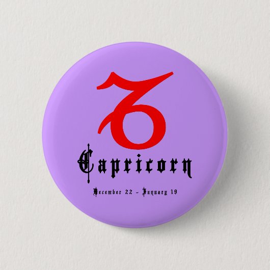 Steinbock, Horoskop, Zodiac, Astrologie Button (Vorderseite)