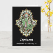 Steinbock Khamsa Anmerkungs-Karte Karte (Gelbe Blume)