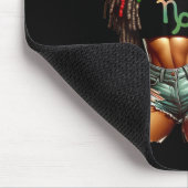 Steinbock-Königin Schwarz Frauen Afrikanisch Ameri Mousepad (Ecke)