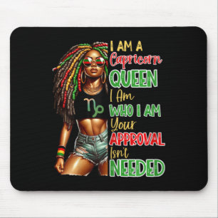 Steinbock-Königin Schwarz Frauen Afrikanisch Ameri Mousepad