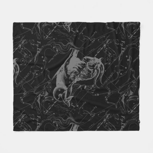 Steinbock-Konstellation Hevelius 1690 auf Fleecedecke (Vorderseite (Horizontal))