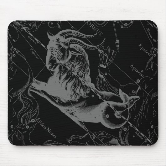 Steinbock-Konstellations-Karte Hevelius Stich Mousepad (Vorne)