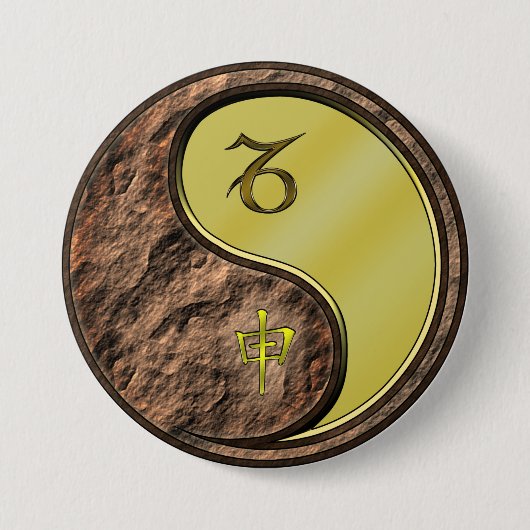 Steinbock & Metallaffe Button (Vorderseite)