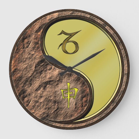 Steinbock & Metallaffe Große Wanduhr (Vorderseite)
