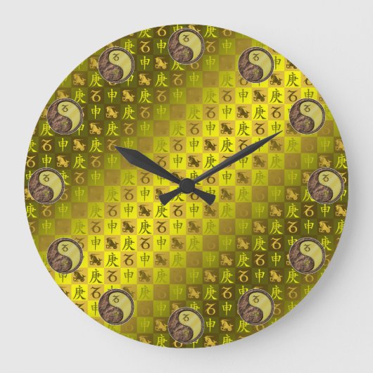 Steinbock & Metallaffe Große Wanduhr (Vorderseite)