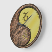 Steinbock & Metalldrache Große Wanduhr (Winkel)