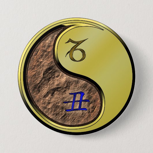 Steinbock & Metallener Ochse Button (Vorderseite)